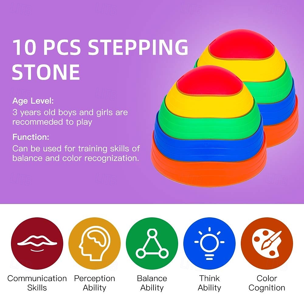 OMNISAFE Kids Balance Stepping Stones - Non-Slip Textured Surface & Rubber Edges  Indoor/Outdoor Obstacle Course Toy for Coordination, Strength & Sensory Training 2025 - $52.99 –P4