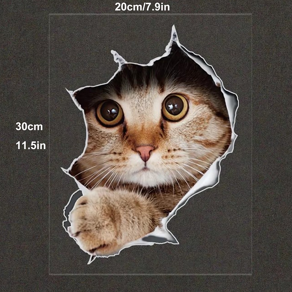 6 шт. 3D наклейки на стену кошки самоклеящиеся наклейки на стену/съемные виниловые художественные фрески для гостиной спальни туалета дома настенное украшение своими руками 2025 - $11.49 –P3