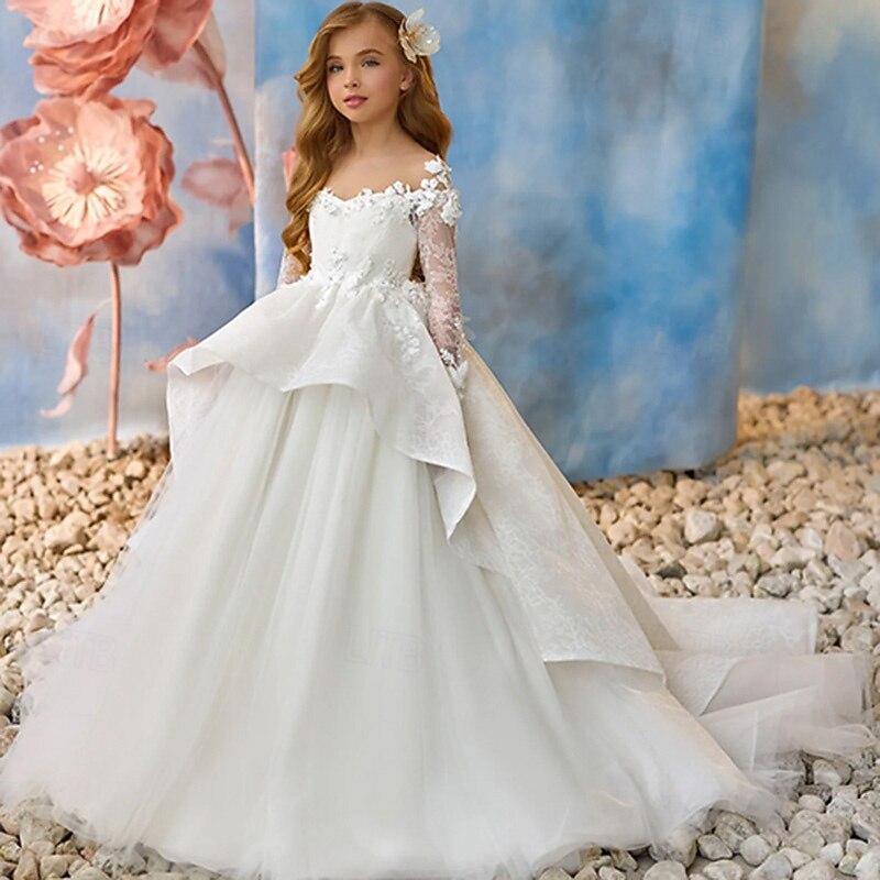 Ball Gown Knee Length Flower Girl Dress Quinceanera Frozen Elsa Girls Cute  Prom Dress Tulle with Ruched Royal Style Tutu Fit 3-16 Years 2026 - $172.99