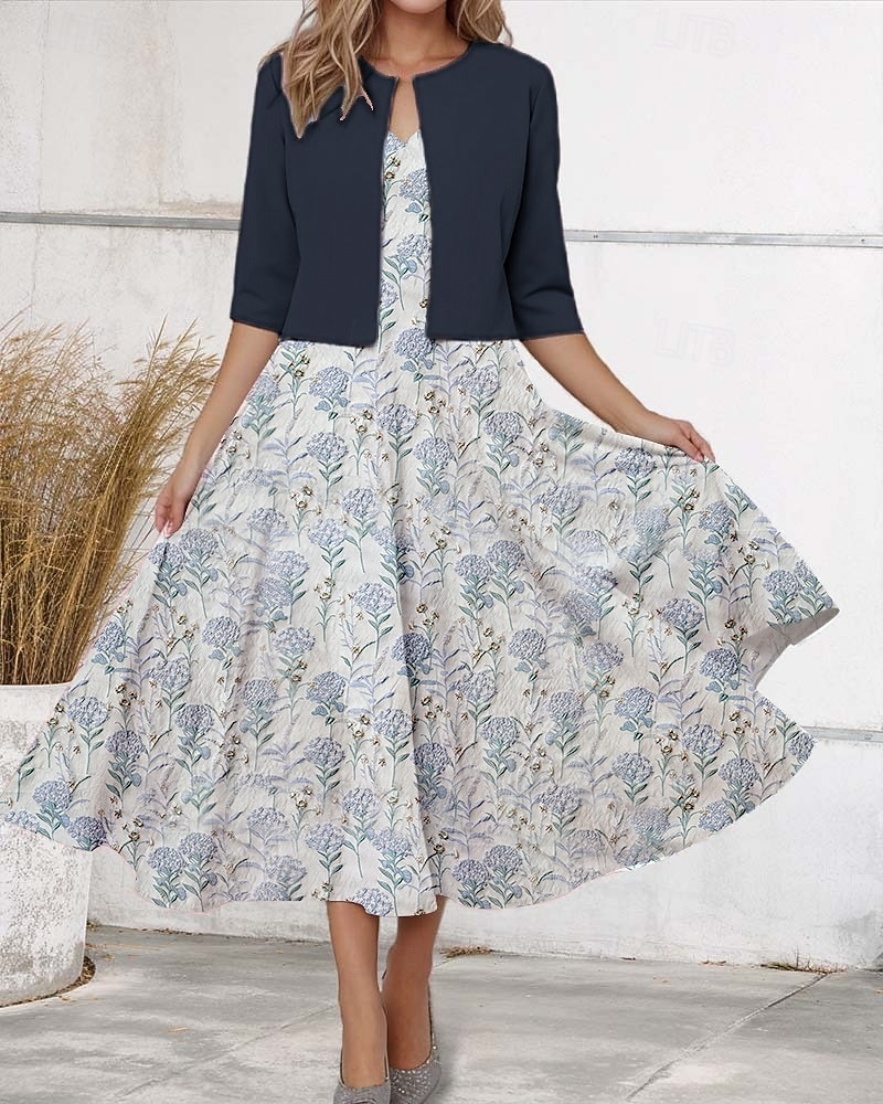 sachin and babi light blue dress Two-piece set with asymmetrical top and straight skirt main image 1