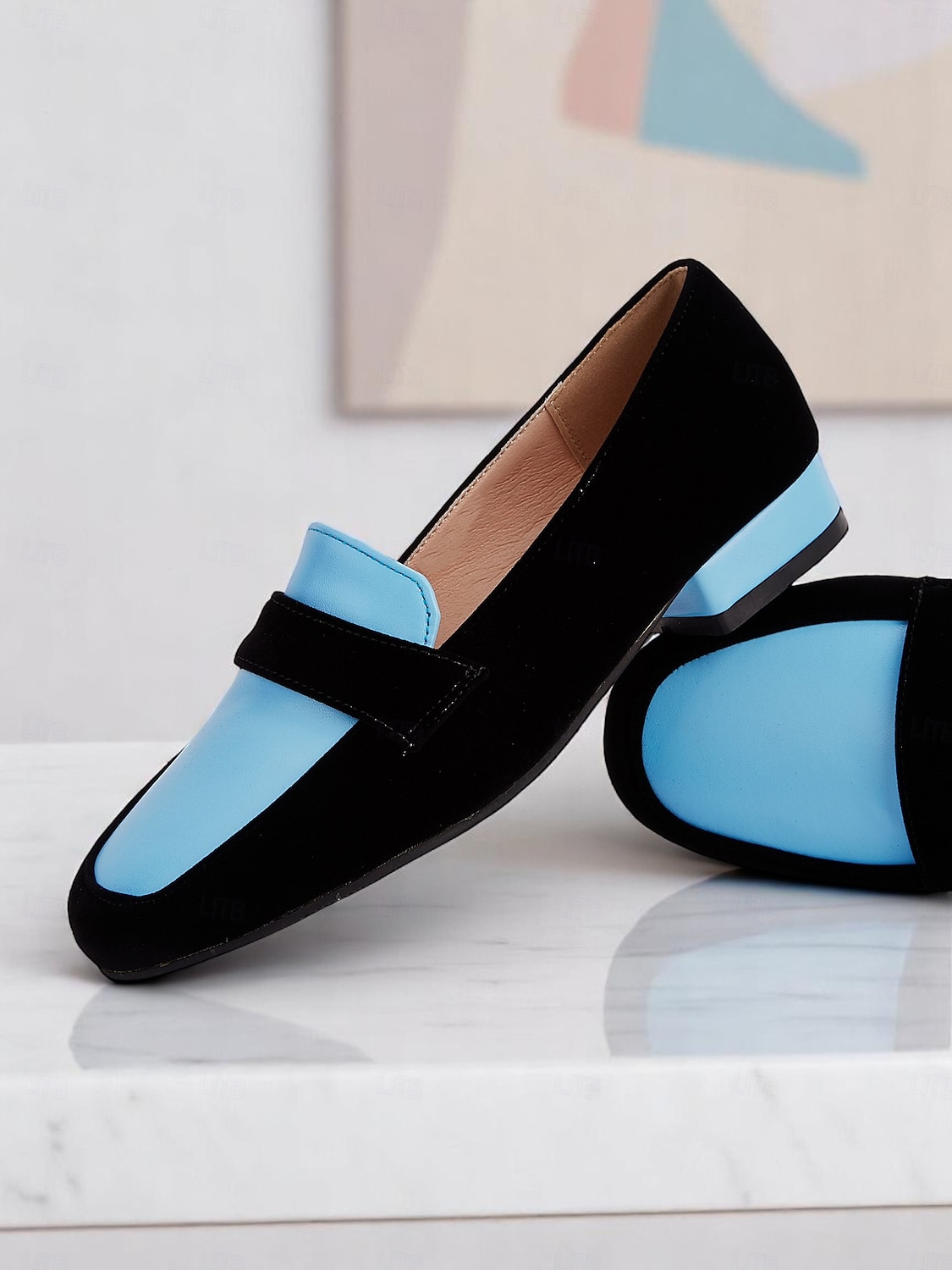 Women's Two-Tone Loafers – Blue and Black Slip-On Flats for Office Commute, Smart Casual and Daily Wear 2026 - $34.99 –P4