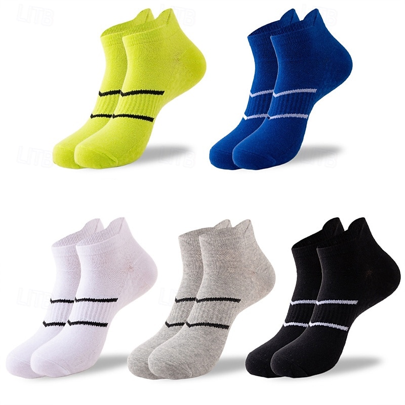Men's 5 Pairs Multi Packs Socks Running Socks Casual Socks Black White Color Plain Vacation Sports & Outdoor Daily Basic Medium Spring Fall Fashion Casual 2026 - $10.99 –P7