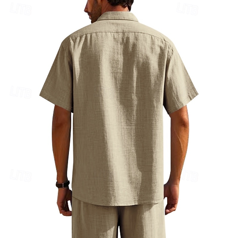 Per uomo Camicia Camicia di lino Camicia casual Camicia con Bottoni Camicia di cotone Semplice Vacanza Streetwear Giallo scuro Nero Bianco Blu marino Manica Corta Collo ripiegato Estate Abbigliamento del 2025 a $18.99 –P2