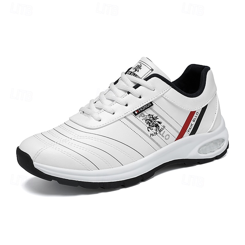 weiße Sport-Sneaker für Herren mit rotem Akzent und leichtem Design – sportlich, stylisch, ideal für Freizeit und Sport 2025 - $24.99 –P2