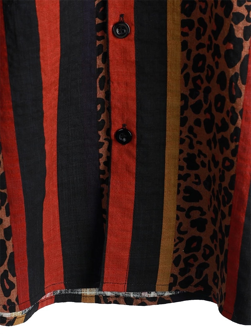 Retró Boho 1970-es évek Ing Hawaii ingek Hippi Azték Törzsi Férfi Mindszentek napja Farsang zenei fesztivál Tengerparti nyaralás Retro témájú buli Felnőttek Ing 2025 - $25.99 –P5