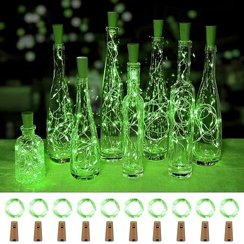 10 db 2m-20 led gyöngyök palackdugó rézdrótból készült világítófüzér beltéri Valentin-nap esküvői parti parti karácsony halloween fesztivál hangulat dekoráció fényfüzér lr44 * 3 elem 2025 - $11.49 –P8