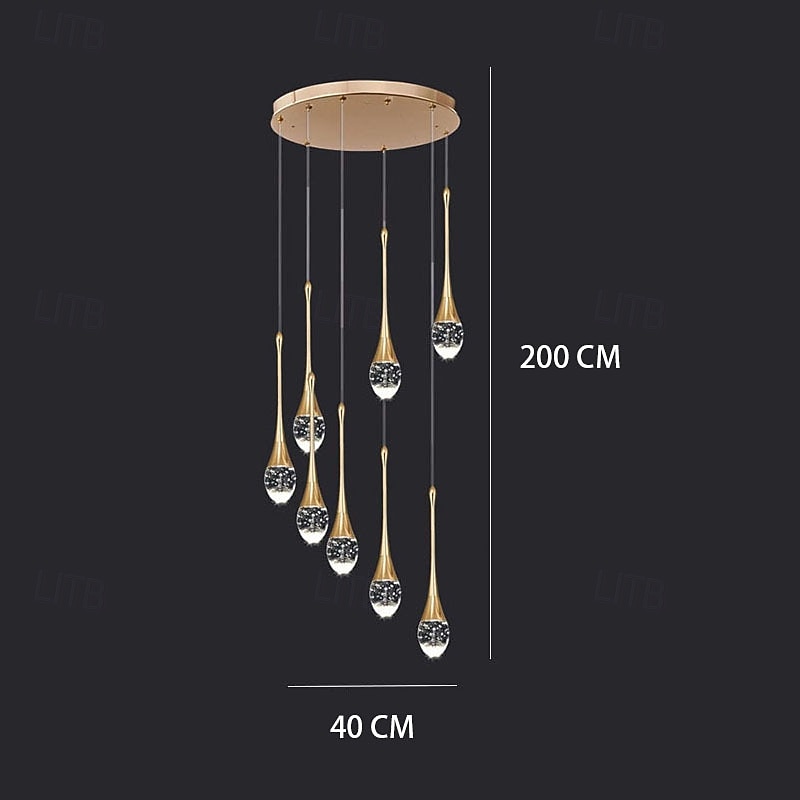 Lampada a sospensione a LED dimmerabile con 3/5/6/8/10/12/16/20 luci in cristallo per isola cucina moderna, illuminazione a sospensione regolabile per isola cucina, lampadario a LED nero oro per sala del 2025 a $156.99 –P4