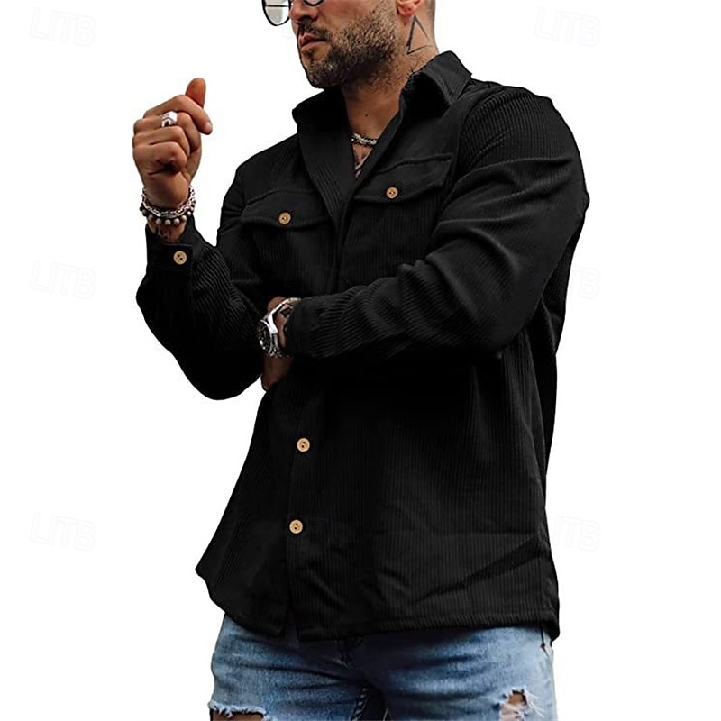 Per uomo Giacca Camicia Giacca di transizione Quotidiano Leggero Tasca Primavera Autunno Semplice Casual Bavero Regolare Aalbicocca Nero Grigio Giacca del 2025 a $26.99 –P6