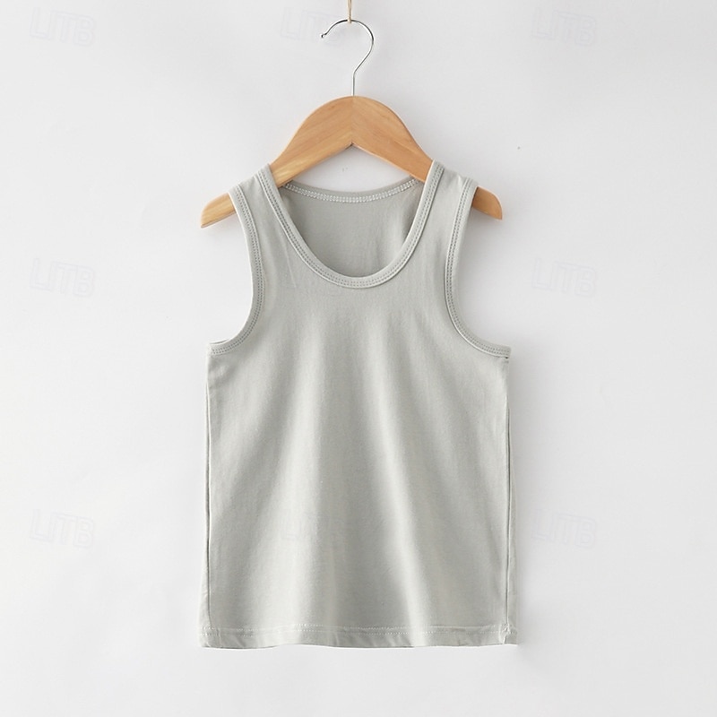 Gyerekek Fiú Tank Tee Tömör szín Ujjatlan Gyermek Top Alkalmi Alap Nyár Fehér 4 év + 2025 - $13.99 –P8