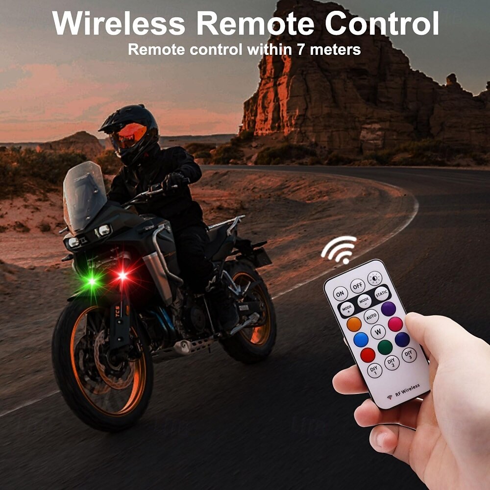 Wireless LED Strobe Lights with Remote Control 8 Colors USB Charing Waterproof Anti-Collision LED Emergency Warning Lights for Car Motorcycle Drone Aircraft Bike 4pcs 2025 - $21.99 –P3