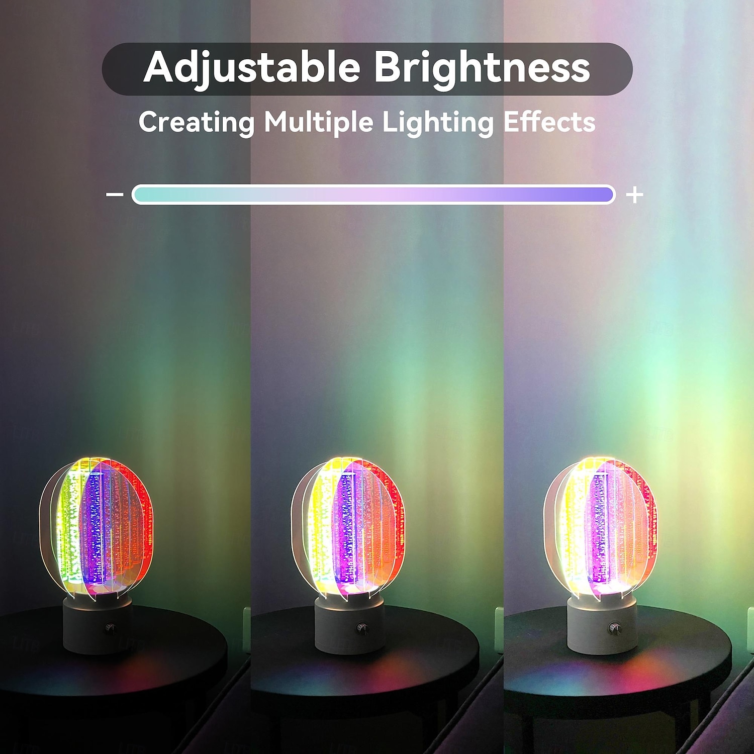 Luminária de mesa recarregável sem fio com efeito aurora, luz noturna para quarto com rotação de 360 graus, luminária de mesa operada por bateria para sala de estar, luminária pequena para estação de de 2025 por $55.99 –P4