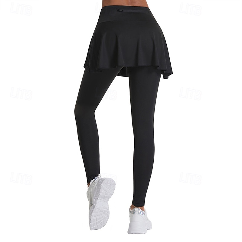 Damskie Solidne kolory Spódnica casualowa Spódnica tenisowa z legginsami Pofałdowany Boczne kieszenie Szybkie wysychanie Bransoletka tenisowa Golf Pikle Doły Czarny Biały Fioletowy Odzież tenisowa 2026 - $21.99 –P12