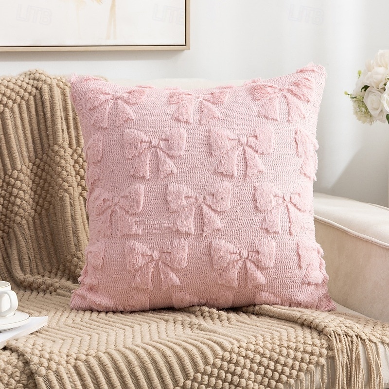 Fløyelsbroderi Rosa dekorative kastputer Deksel 1 stk Myk kvadratisk sofaputepute til soverom stue sofa stol 2025 - $10.99 –P2