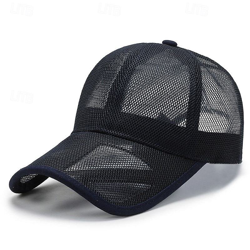 Honkbalpet Tennispet Voor heren Kap Effen Zonbescherming Vochtregelerend Ademend voor Tennis Honkbal Augurkbal Zomer Zwart Leger Groen Donker Marineblauw 2026 - $6.49 –P4