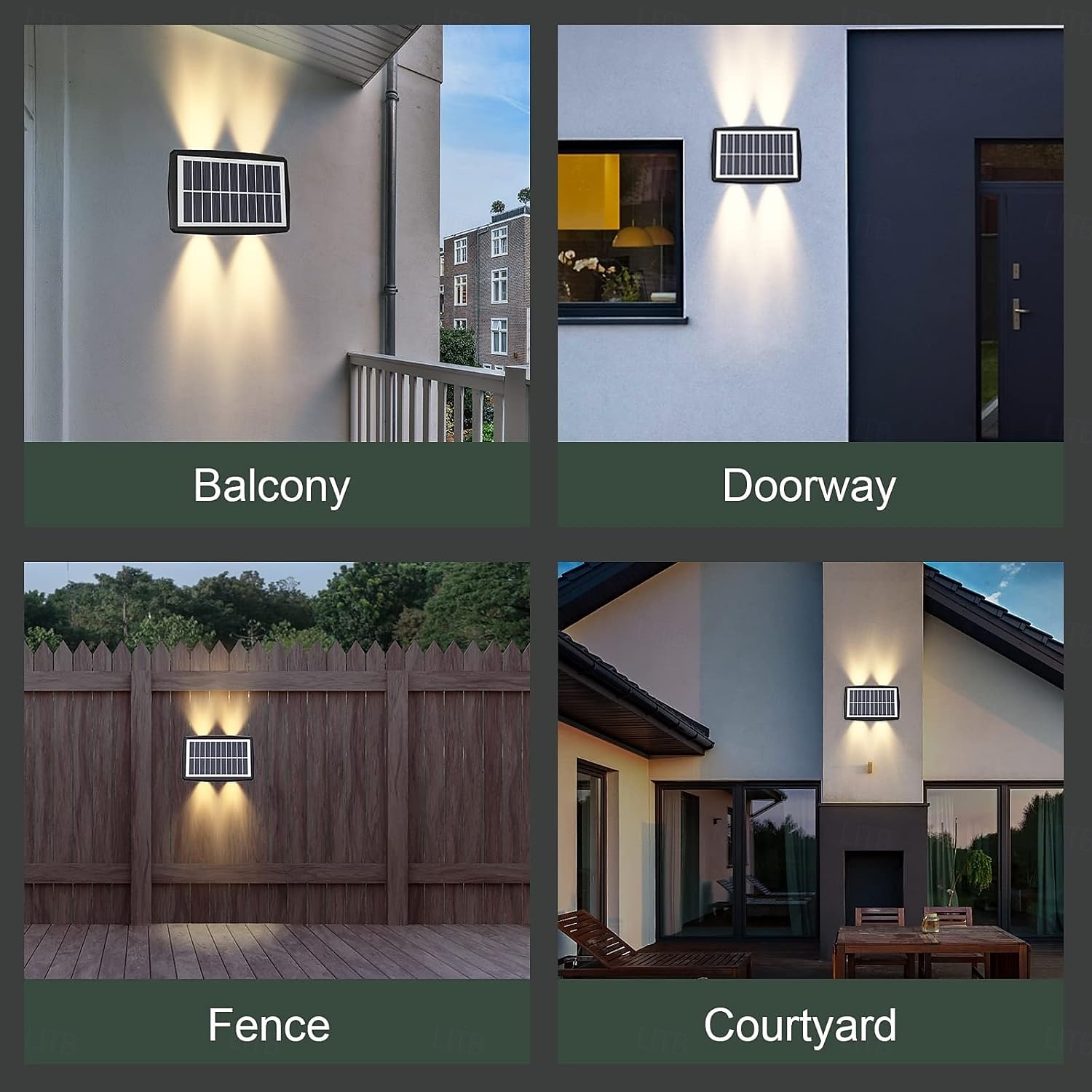 Solar Wall Lights Outdoor Up and Down Lights 4 Lamp Beads (Up 4/Down 4) Waterproof Outside LED Wall Washer Lighting for Step Wall Fence Yard Patio Garden Walkway Porch Decorations 2025 - $19.99 –P6