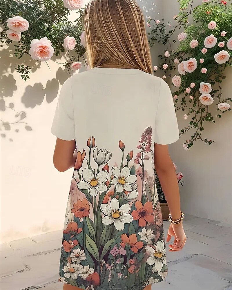 الفتيات 3D الرسم فستان كم قصير الصيف الربيع عطلة مناسب للبس اليومي مناسب للعطلات أميرة جميل حلو أطفال 4-12 سنة لباس غير رسمي طول الركبة عادي 2025 - $15.99 –P2