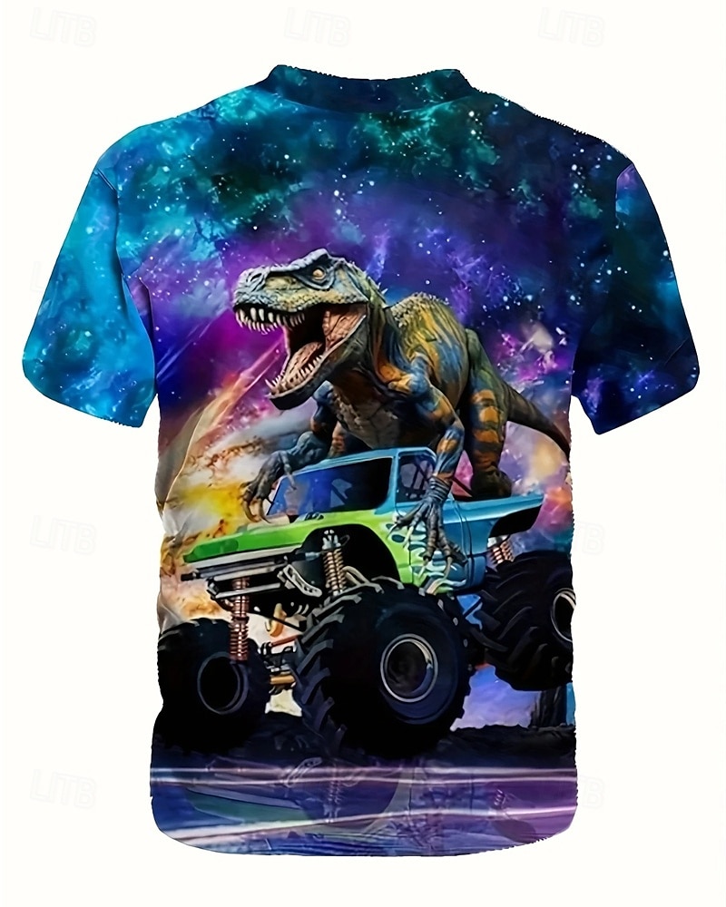 Chlapecké 3D Dinosaurus Tričko Košilky Krátký rukáv Léto Jaro Módní Základní Děti 4-12 let Tričkový Venkovní Ležérní Denní Běžný 2025 - $11.99 –P3