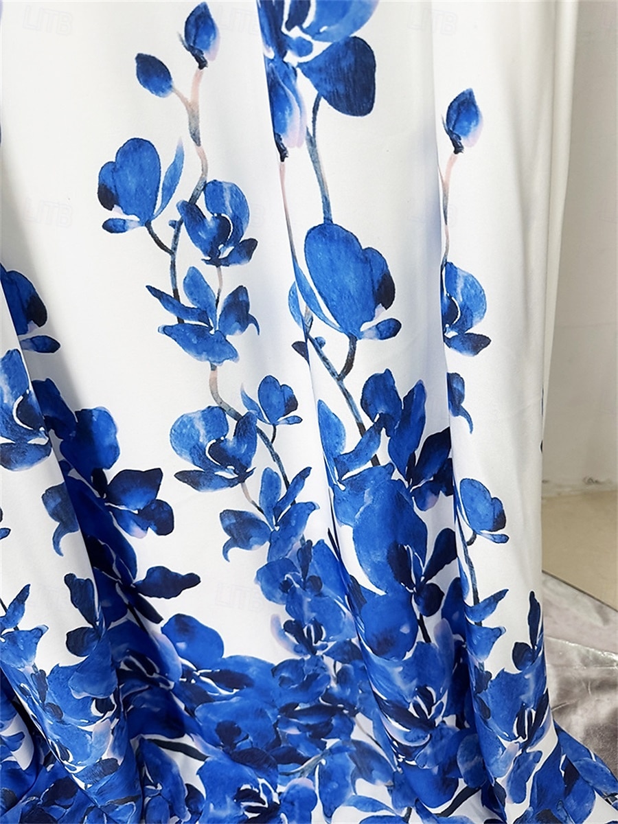 A-Line Quinceanera Dresses Elegant Dress Wedding Wedding Guest Floor Length Sleeveless Halter Neck Chiffon Backless with Floral Print Wedding Guest Dress 2025 - $119.99 –P7