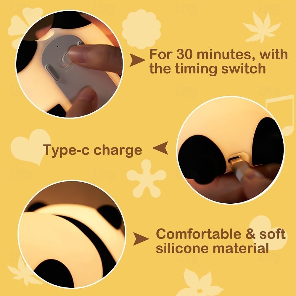 Cute Animal Night Light LED Silicone Squishy Animal Lamp for Kids Ideal Nightlight for Nursery  for Boys and Girls  Fun Room Decor  Soft and Safe Breastfeeding Light (Panda/Capybara/Dog/Duck/Dinosaur) 2026 - $17.99 –P13