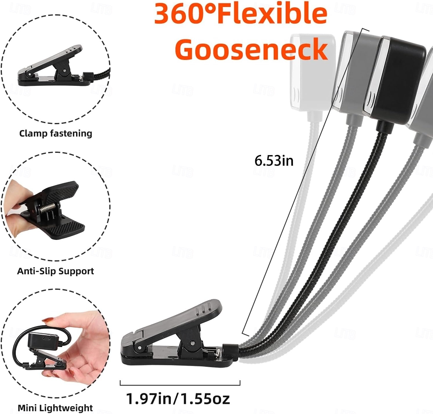 oplaadbare boeklampjes om 's avonds in bed te lezen 6 led leeslampjes &geheugenfunctie - 3 kleurtemperaturen 5 dimbare helderheid lichtgewicht clip-on lampen voor boekenliefhebbers 2026 - $13.99 –P4