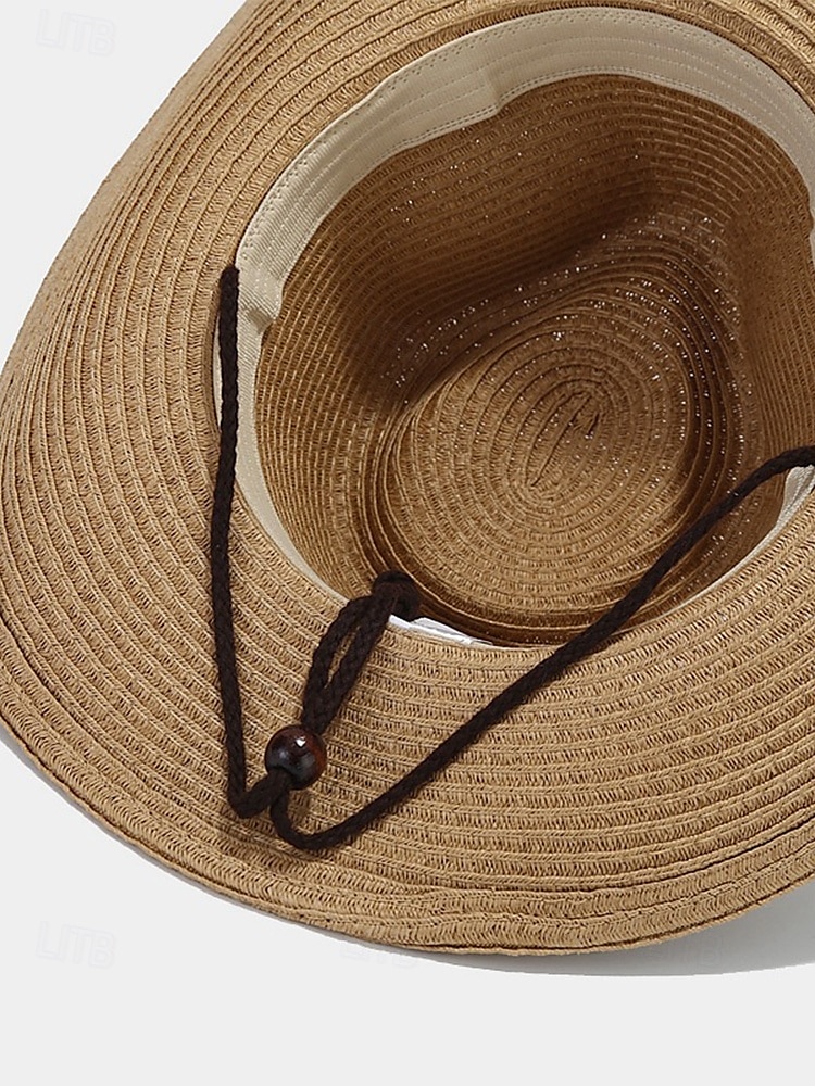 Miesten kokoontaitettava olkicowboyhattu mustalla nauhalla – kesäinen lännenhattu rannalle, matkoille ja vapaa-aikaan 2025 - $14.99 –P6
