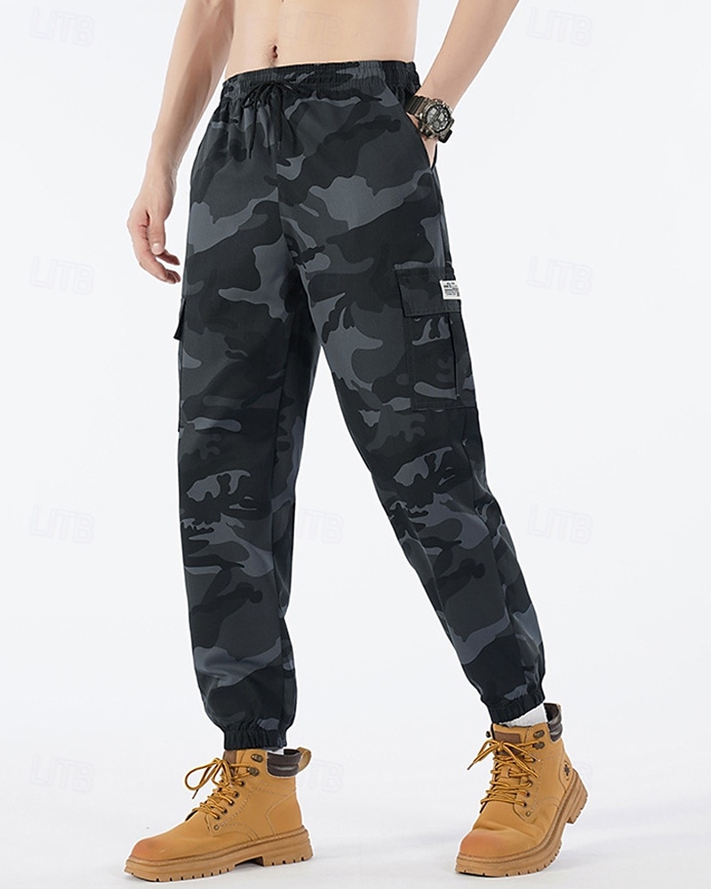 Voor heren Cargohosen Broek Camouflage broek Trekkoord Elastische taille Meerdere zakken camouflage Draagbaar Buiten Dagelijks Kamperen&Wandelen Modieus Klassiek Zwart Leger Groen 2026 - $21.99 –P13