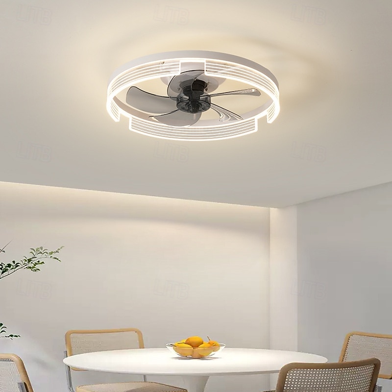 Deckenventilator mit Lichtring Kreis Design 50cm ca &Fernbedienung, Zeitsteuerung &3 LED-Farb-Deckenventilator, 6 Windgeschwindigkeiten, moderner Deckenventilator für Schlafzimmer, Wohnzimmer, kleine 2025 - $247.59 –P5