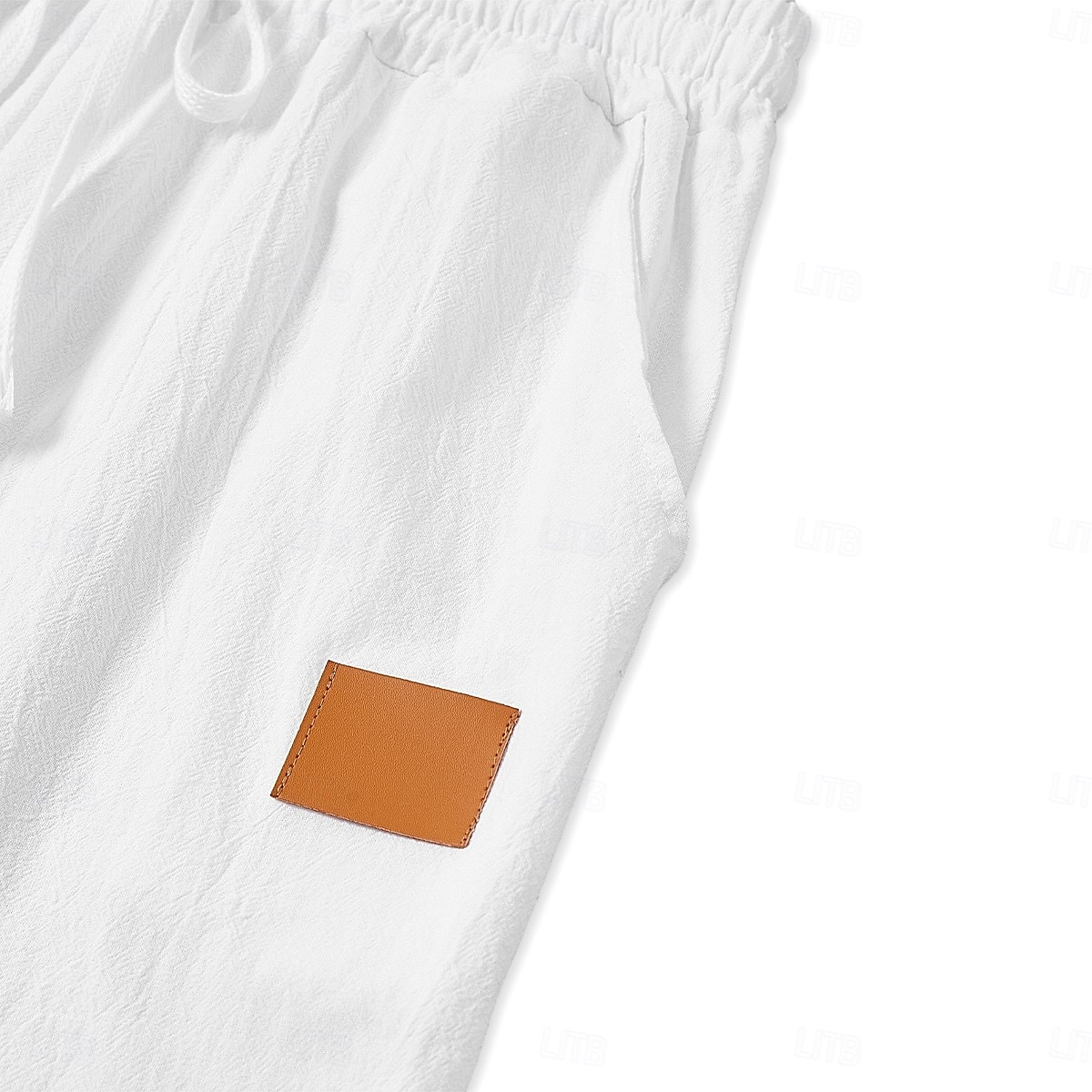 Men's Linen Pants Trousers Summer Pants Baggy Pants Beach Pants Drawstring Elastic Waist Straight Leg Plain Comfort Breathable Full Length Outdoor Holiday Beach Vacation Fashion White+Sky Blue 2025 - €21.59 –P5
