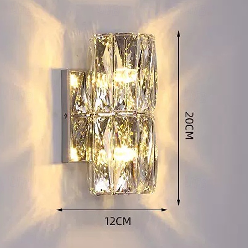 Appliques murales d'intérieur en cristal K9 de haute qualité, style nordique, pour salon, magasins, cafés, applique murale en acier, 110-240 V de 2026 ? $96.99 –P6