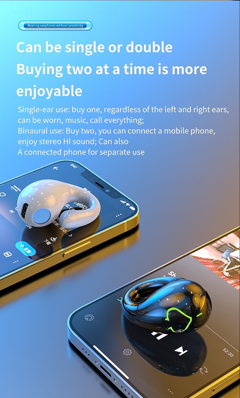 AX11 TWS Ear Clip Wireless Earbuds – Bluetooth 5.3 Headphones for Sports, Gaming, Hands-Free Calls, Mobile & Travel Use for iOS Android 2025 - $20.99 –P10