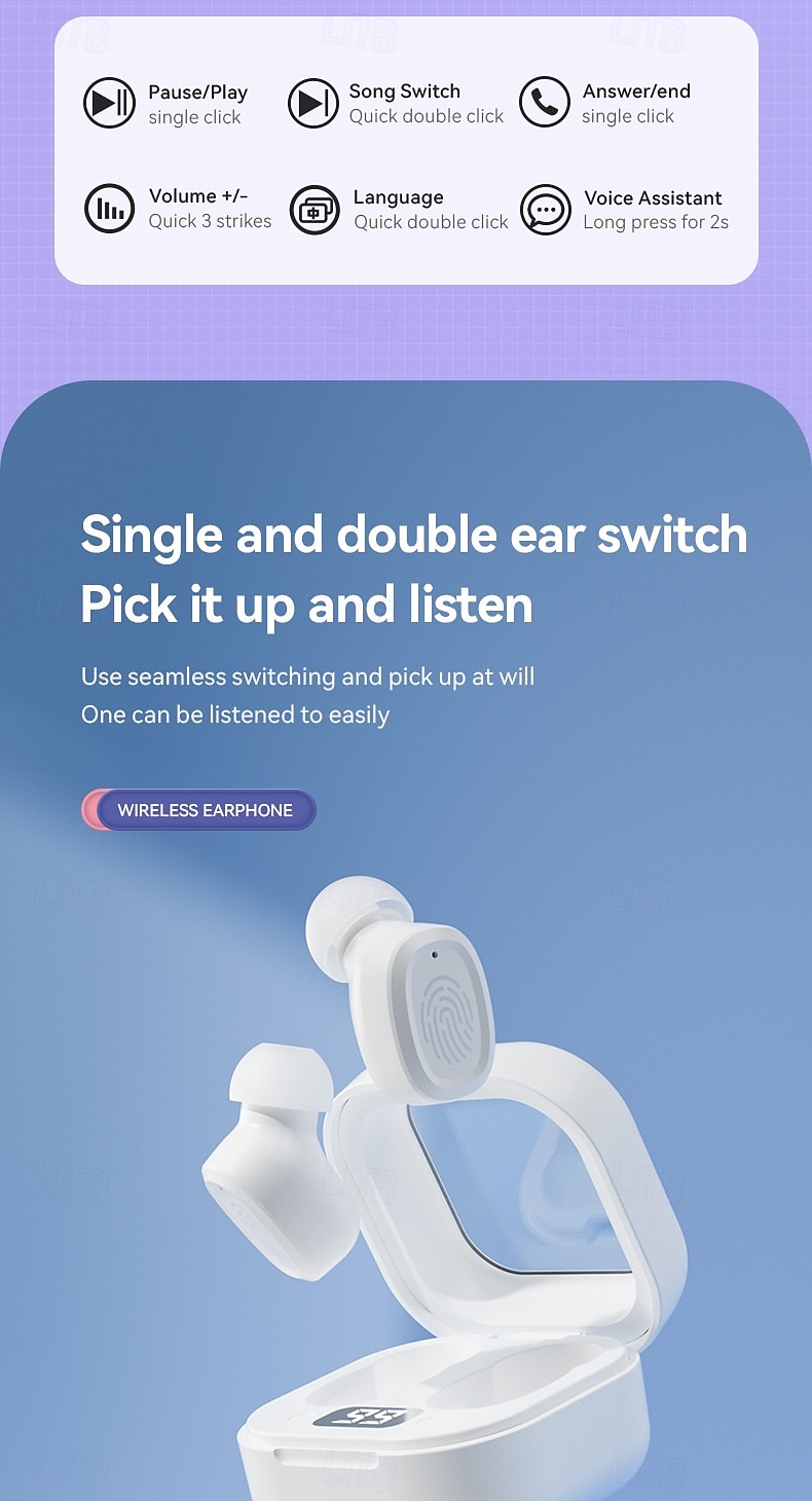 BY18 TWS Wireless Earbuds Bluetooth 5.3 In-Ear Headphones with Charging Case, Low Latency, Stereo Sound, Built-in Mic for Phone and Gaming 2025 - $25.99 –P11