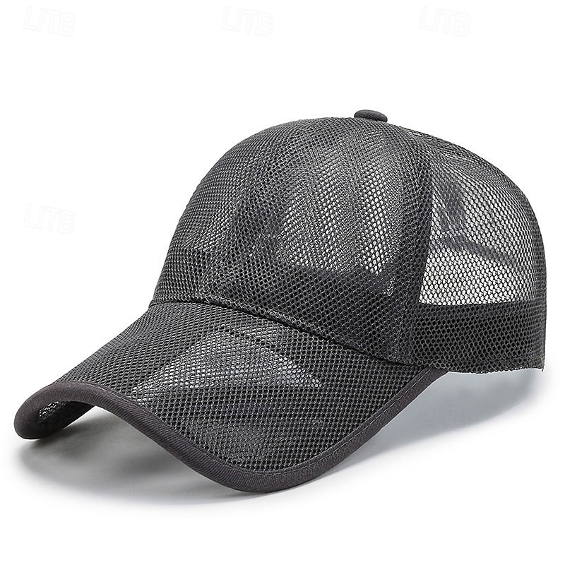 Honkbalpet Tennispet Voor heren Kap Effen Zonbescherming Vochtregelerend Ademend voor Tennis Honkbal Augurkbal Zomer Zwart Leger Groen Donker Marineblauw 2026 - $6.49 –P5