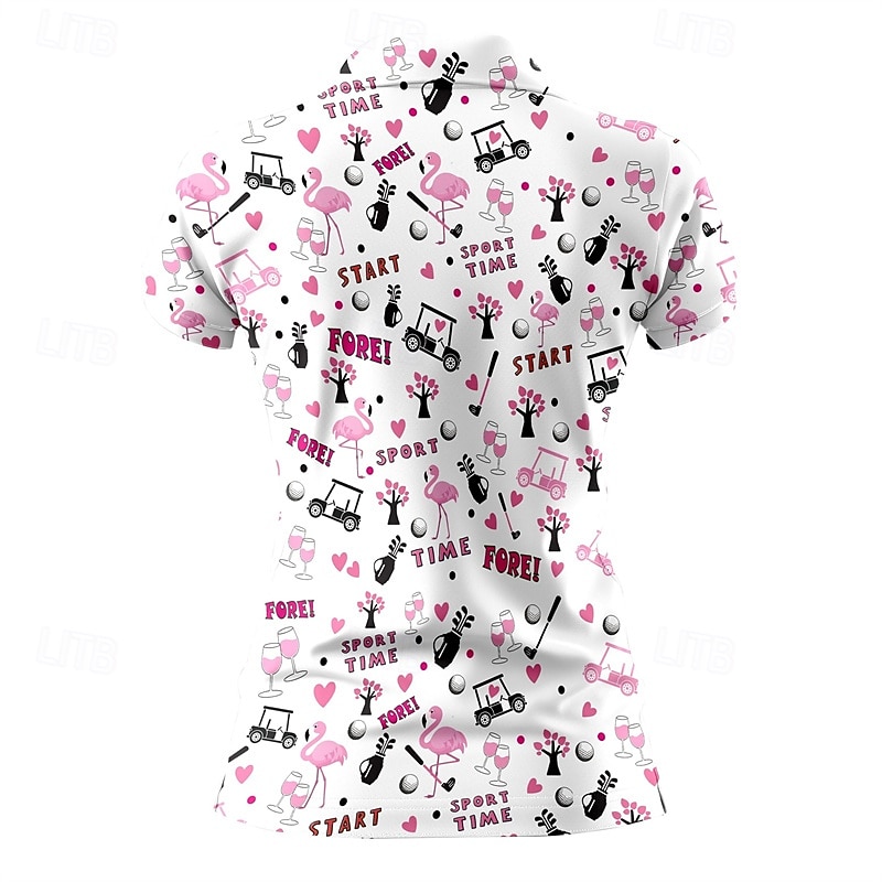 Γυναικεία Γραφική Πουκάμισο τένις Κοντομάνικο Στάμπα UPF50+ Γρήγορο Στέγνωμα Τέννις Γκολφ Μπάντμιντον Περιλαίμιο Polo Μπλουζάκι Μπολύζες Λευκό Ροζ Ουρανί Ρούχα τένις 2026 - $23.99 –P15