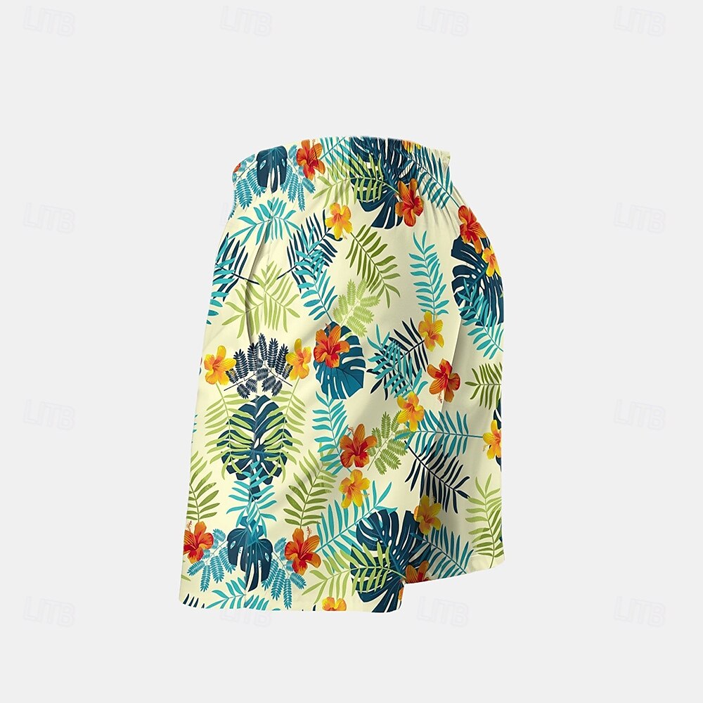 Herre Ananas Palmetre Tropiske planter Badeshorts Surfeshorts Medium Midje Gatemote Hawaiisk Strandferie Sidelommer Mesh fôr Elastisk snøring i midjen Designer Klær 2025 - $19.99 –P6