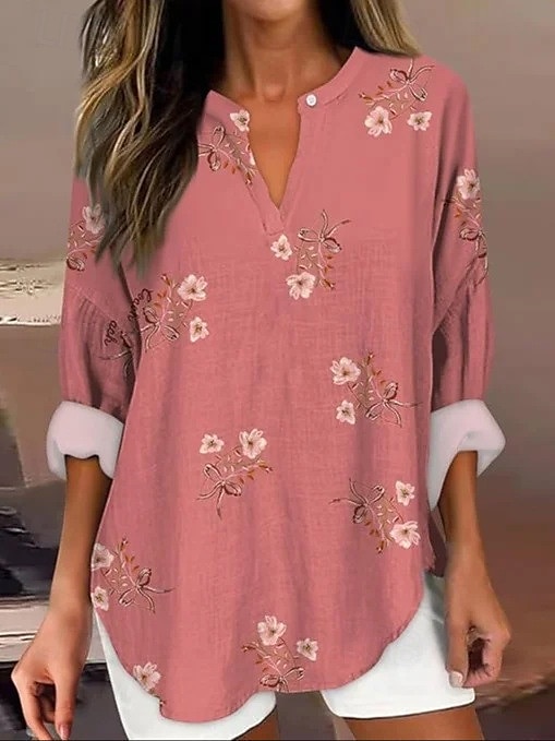 Női Boho ing Virágos Grafika Csehország Napi Alkalmi Hosszú ujj V-alakú Normál felsők Napi Szabadság Alkalmi Kollázs Nyomtatott Fehér Sárga Bor Sötétkék Poros kék Tavasz, Ősz, Tél, Nyár 2025 - $16.49 –P10