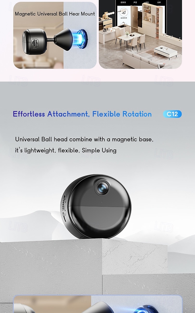 Mini Hidden Camera Wireless Indoor Camera for Home Safety1080P WiFi Nanny Cam with Magnetic Bracket90 Days Battery Life Auto Night VisionPIR Motion Detection for Home SafetyCloud & SD Storage 2025 - $51.99 –P3