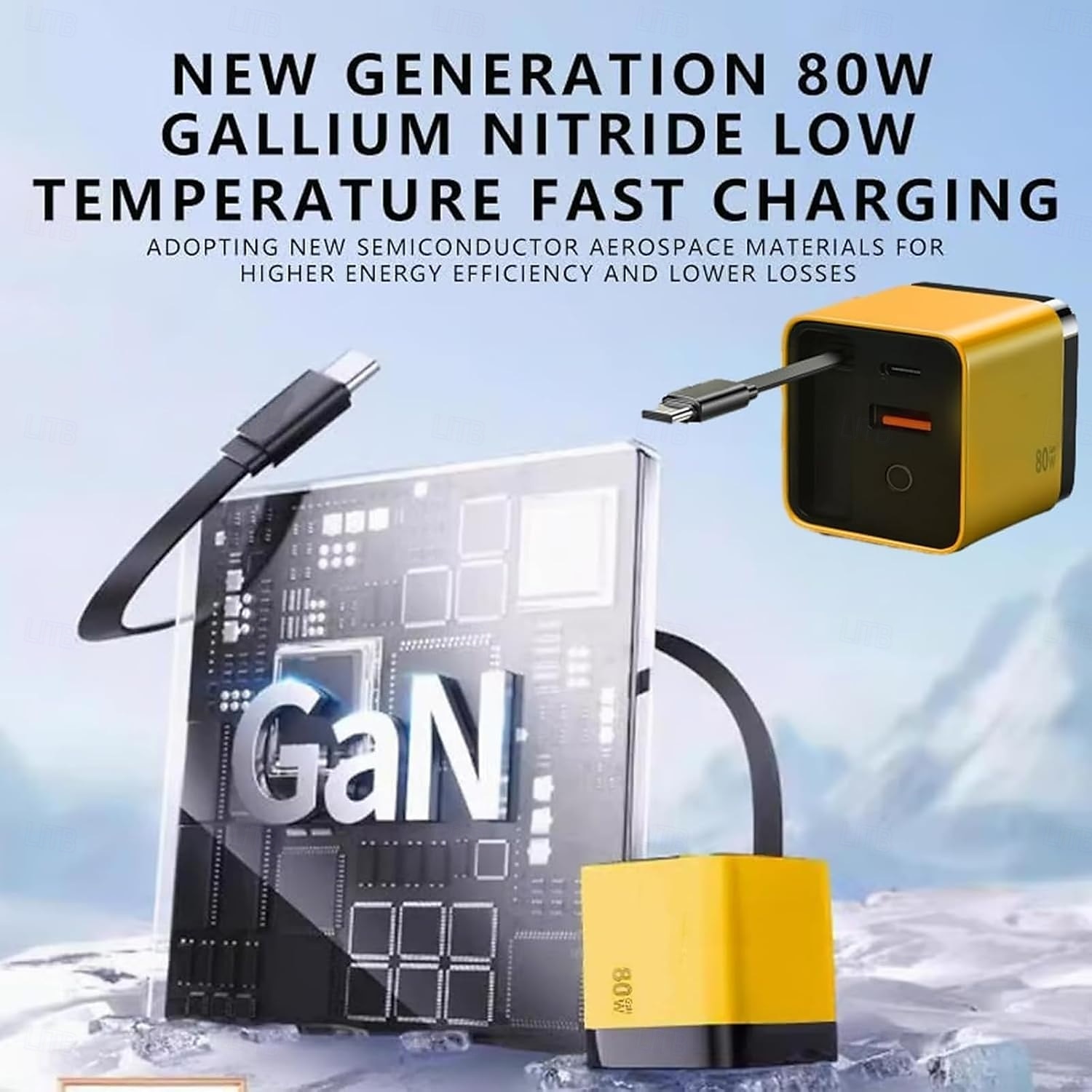 3 in 1 GaN Charger,Scalable 80w Max Fast Charger Module with Type-C Cable and 2 USB Ports, for iPhone, Phone and Laptops 2025 - $28.99 –P2