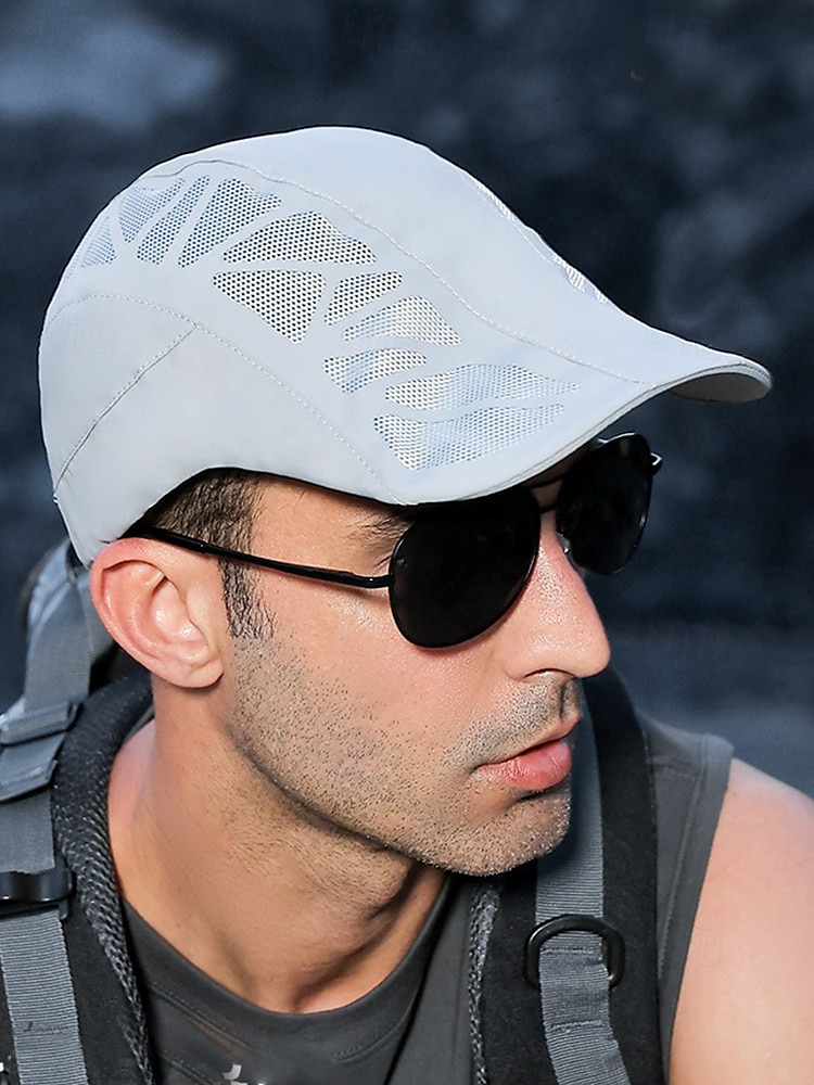 Atmungsaktive Baskenmütze für Herren mit Mesh-Einsatz, verstellbar für Outdoor-Aktivitäten und Laufen 2025 - $14.99 –P1