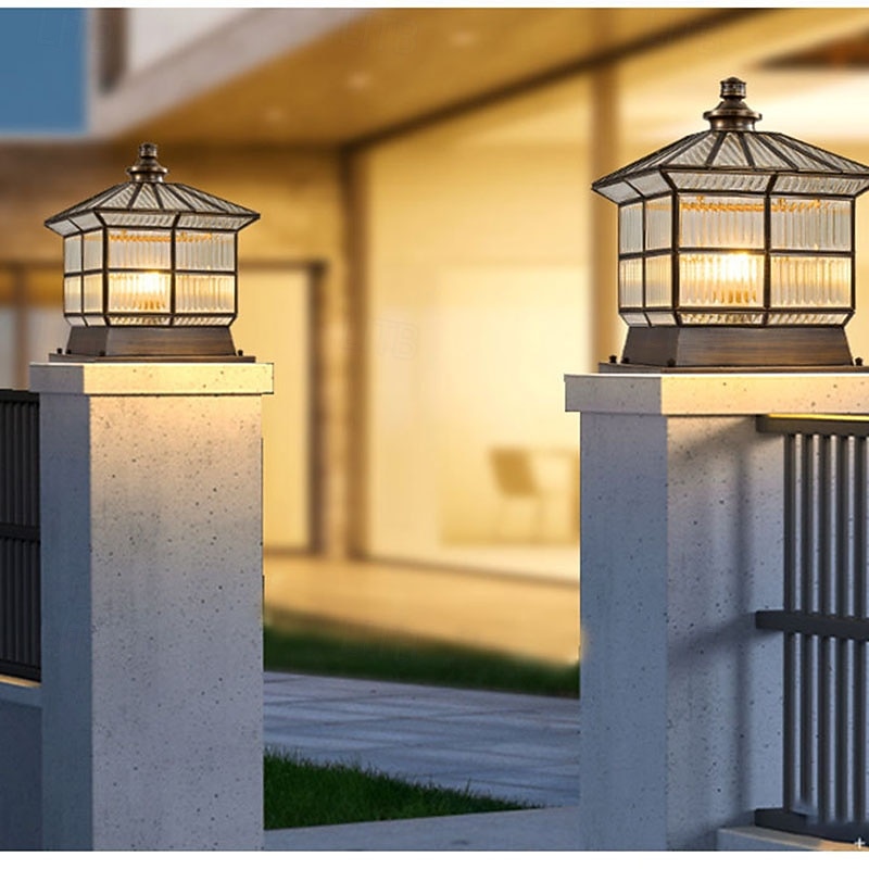 Modern Outdoor Post Lights For House Outdoor Fence Column Light With Acrylic Shade Black Finish, IP65 Waterproof Square Pillar Lights Outdoor For Porch, Doorway, Front Yard 2026 - $491.19 –P1
