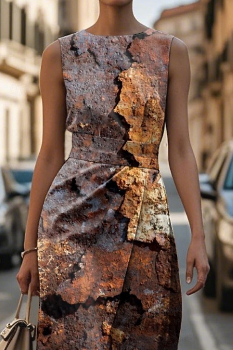 Femmes Robe Midi Robe Décontractée Robe débardeur Robe d'été Mode Moderne Quotidien Date Week-end Coupe régulière A Ombre Sans manches Col ras du cou Violet Abricot Été de 2025 ? $21.99 –P1