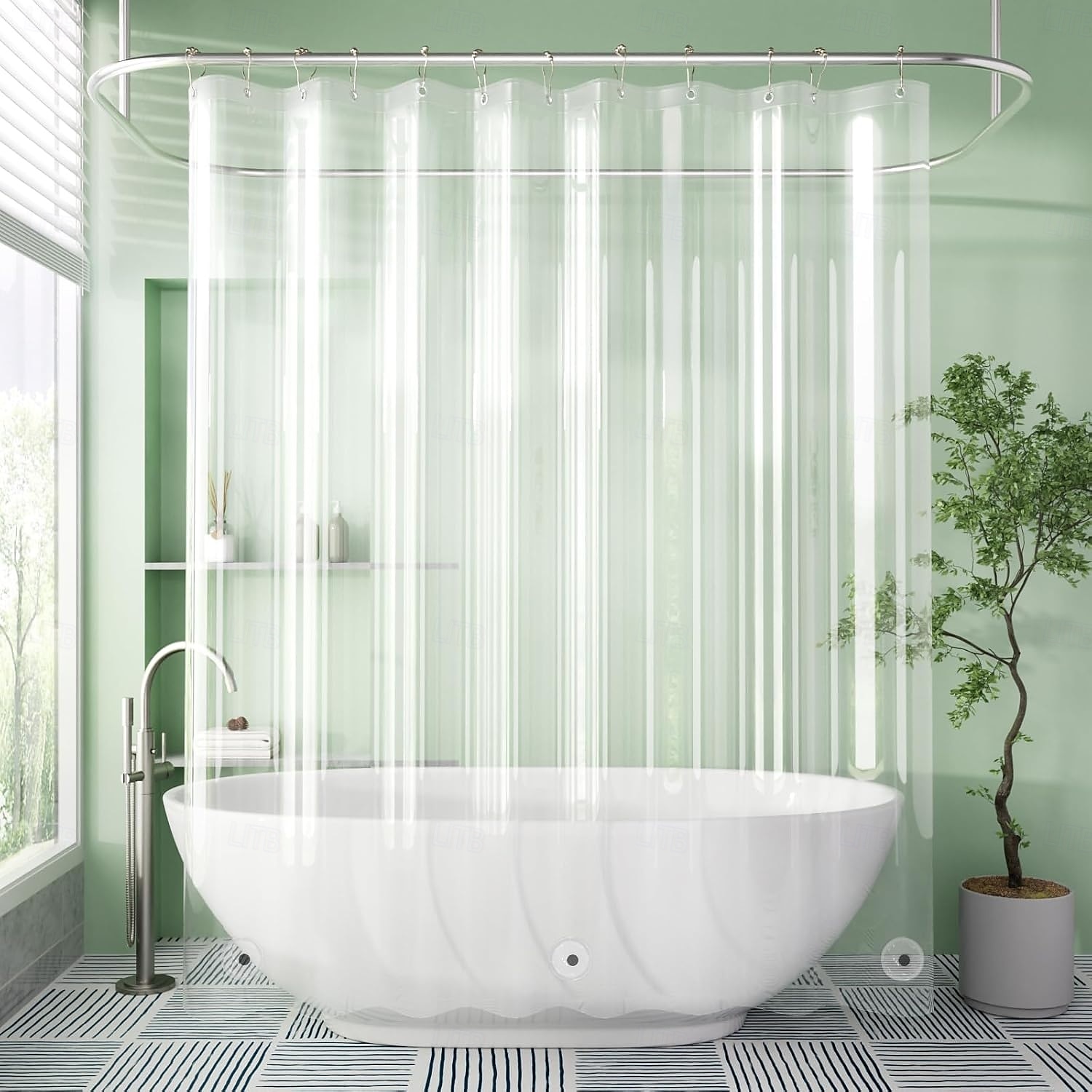 180*180cm / 71x71 inch Clear Shower Curtain Liner Waterproof Plastic Shower Liner Cute Lightweight PEVA Shower Curtain for Bathroom with 3 Magnets and 12 Rustproof Metal Grommets and 12 Hooks 2026 - $20.99 –P3