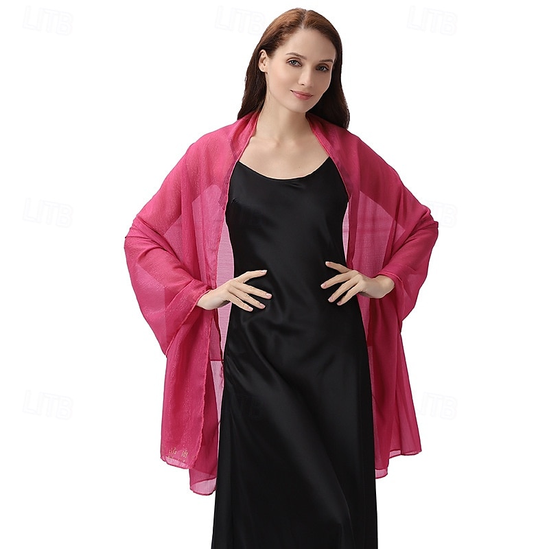 chiffonsjal til dame, aftenkjoler, mykt skjerf, formelt bryllup, brudeskjerf 2025 - $46.99 –P14