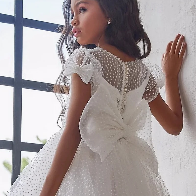 Robe de bal longueur sol robe de demoiselle d'honneur première communion Elsa d'hiver robe prom mignonne tulle avec tutu de style royal ajusté 3-16 ans de 2025 ? $104.99 –P4