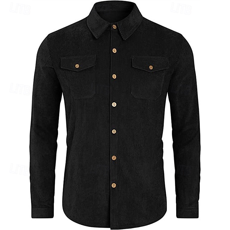 Per uomo Giacca Camicia Giacca di transizione Quotidiano Leggero Tasca Primavera Autunno Semplice Casual Bavero Regolare Aalbicocca Nero Grigio Giacca del 2025 a $26.99 –P7