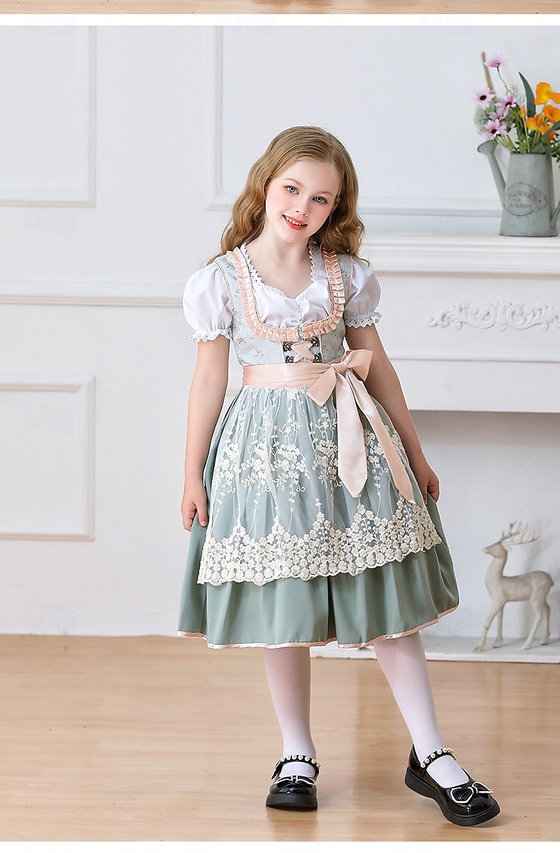 Oktoberfest Encaje Vestidos Delantal Blusa con falda acampanada Mucama bávaro Alemán Munich prados Chica Carnaval Festival de Cerveza Paño de estilo tradicional 2026 - $79.99 –P13