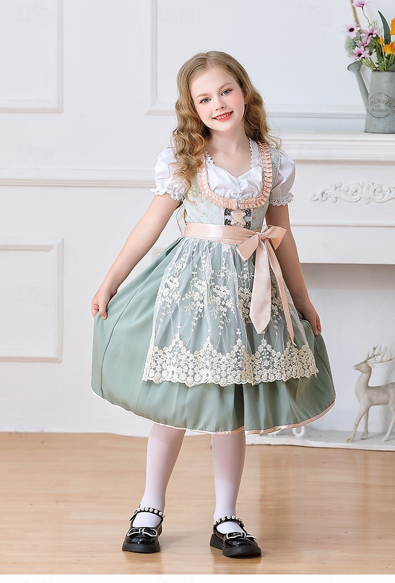 Oktoberfest Encaje Vestidos Delantal Blusa con falda acampanada Mucama bávaro Alemán Munich prados Chica Carnaval Festival de Cerveza Paño de estilo tradicional 2026 - $79.99 –P11