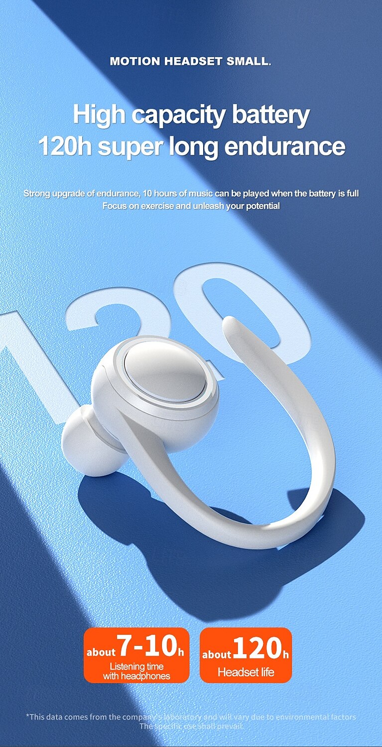 Bluetooth 5.2 Sports Ear-Hook Headphones - Wireless Waterproof Earbuds with LED Light, Touch Control, Noise Reduction, Compatible with iOS & Android 2025 - $20.99 –P8