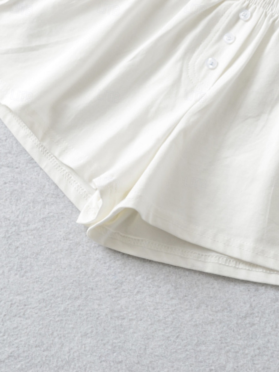 Dámské šortky Jednobarevné Chinos Módní Casual Athleisure Krátké Střední pas Hladké Elastický pás Pohodlné Měkké Komfortní Elastické Venku Ulice Světle šedá Černá Bílá Modrá Léto Volný střih 2025 - $15.99 –P15
