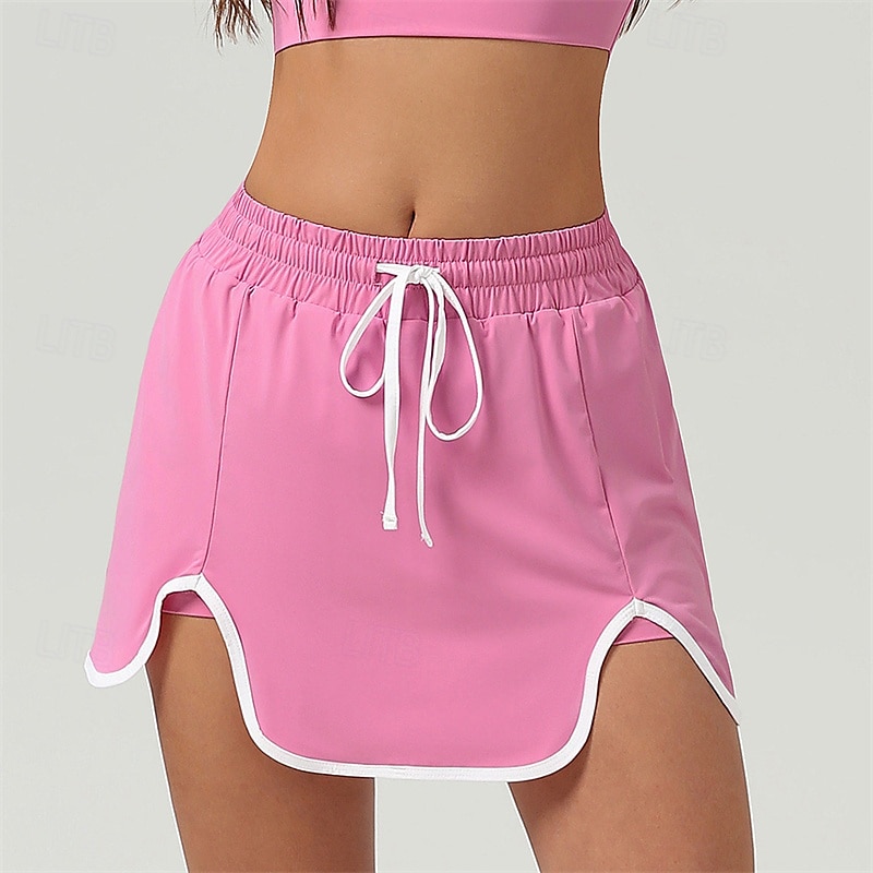 Aberto dos EUA Mulheres Saia de tênis Saias de tênis com shorts Com Cordão Assimétrico Encadernação de contraste Elasticidade Alta Tênis Golfe Corrida Branco Azul Marinho Escuro Verde Roupas de tênis de 2025 por $25.99 –P9