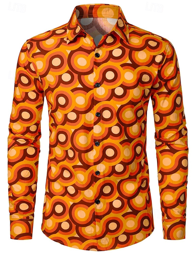 Retro Vintage 1970s Shirt Disco Geometic Psychedelic Men's Halloween Carnival Music Festival Pride Parade Pride Month Adults' Shirt 2025 - $27.99 –P5